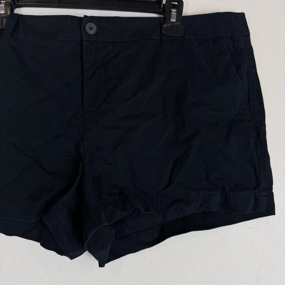 Merona Shorts Womens 16 Black Chino Twill 3 Inseam Regular Fit Casual Summer